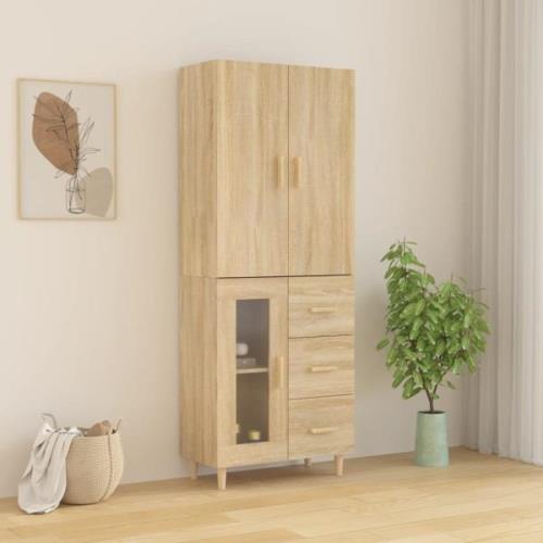 vidaXL Highboard sonoma eik 69,5x34x180 cm konstruert tre