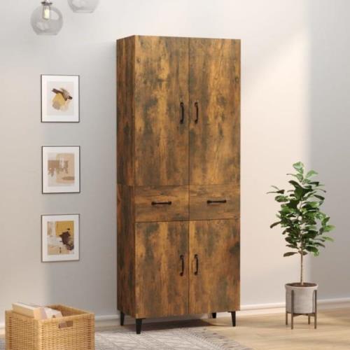 vidaXL Highboard røkt eik 69,5x34x180 cm konstruert tre