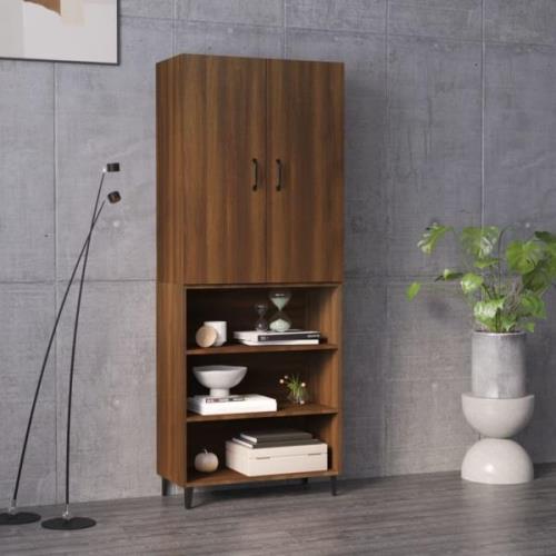 vidaXL Highboard brun eik 69,5x32,5x180 cm konstruert tre