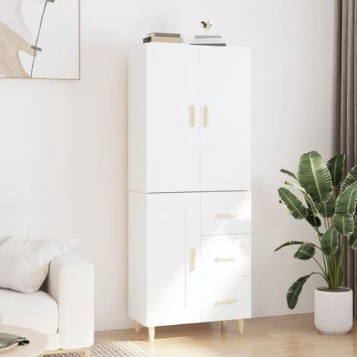 vidaXL Highboard hvit 69,5x34x180 cm konstruert tre