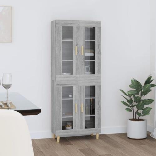 vidaXL Highboard grå sonoma 69,5x34x180 cm konstruert tre