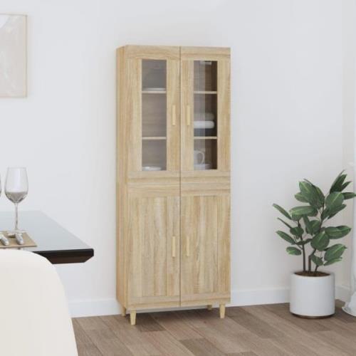 vidaXL Highboard sonoma eik 69,5x34x180 cm konstruert tre