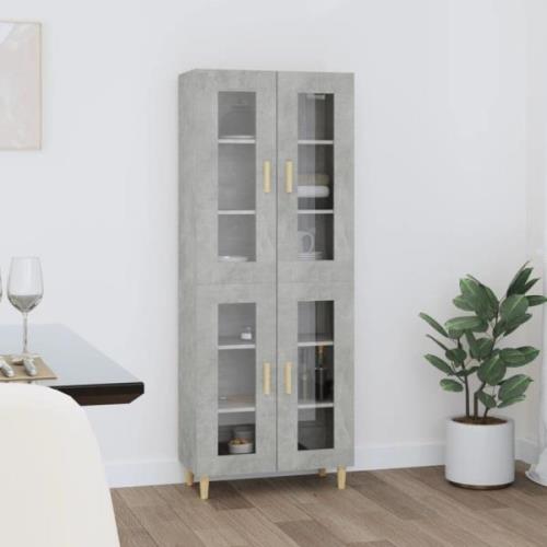 vidaXL Highboard betonggrå 69,5x34x180 cm konstruert tre