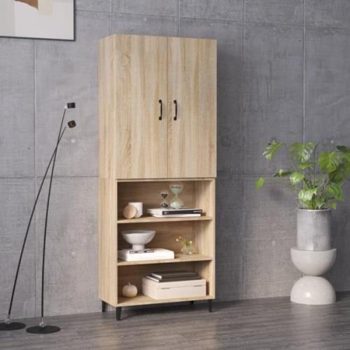 vidaXL Highboard sonoma eik 69,5x32,5x180 cm konstruert tre