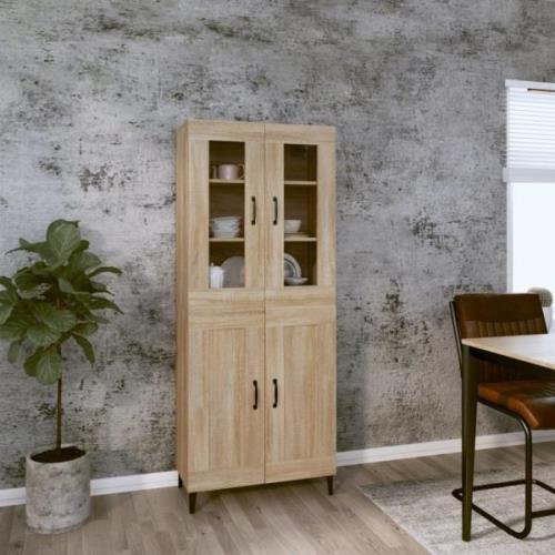 vidaXL Highboard sonoma eik 69,5x34x180 cm konstruert tre