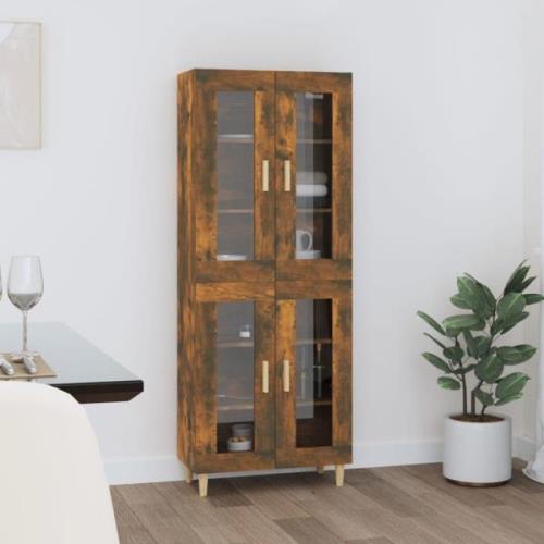 vidaXL Highboard røkt eik 69,5x34x180 cm konstruert tre