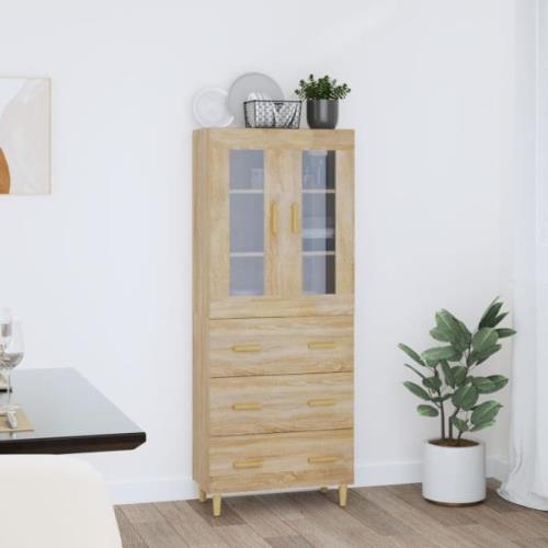 vidaXL Highboard sonoma eik 69,5x34x180 cm konstruert tre