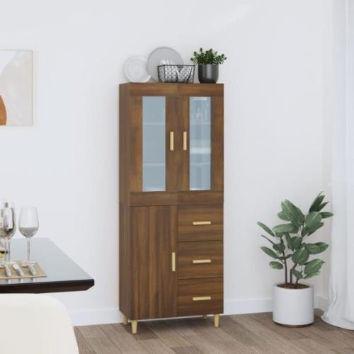 vidaXL Highboard brun eik 69,5x34x180 cm konstruert tre