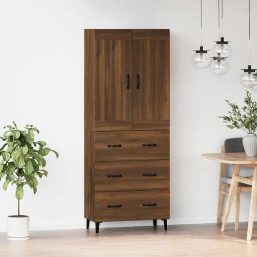 vidaXL Highboard brun eik konstruert tre