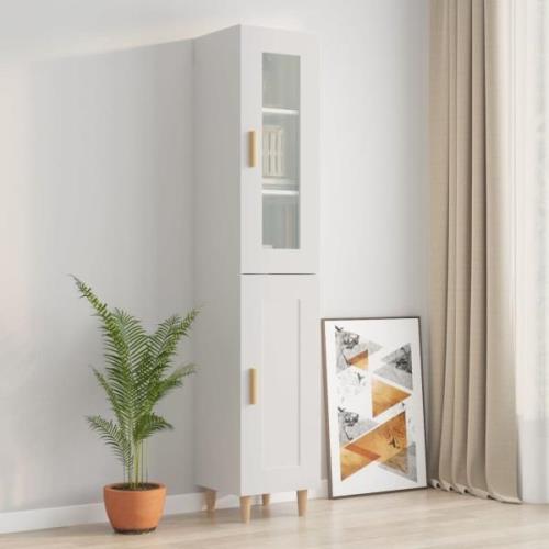 vidaXL Highboard hvit 34,5x34x180 cm konstruert tre