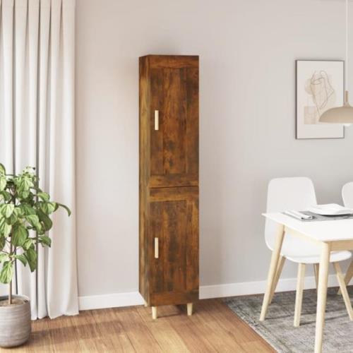 vidaXL Highboard røkt eik 35x34x180 cm konstruert tre