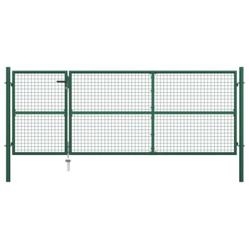 vidaXL Hageport stål 350x125 cm grønn