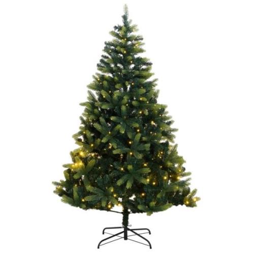 vidaXL Kunstig hengslet juletre 300 LED 240 cm