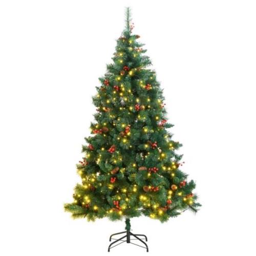 vidaXL Kunstig hengslet juletre 300 LED 180 cm