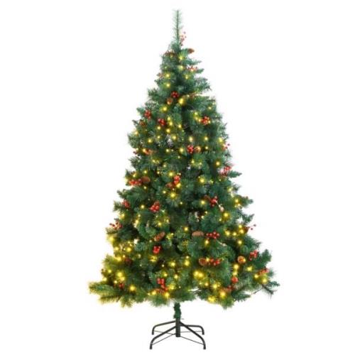 vidaXL Kunstig hengslet juletre 300 LED 240 cm