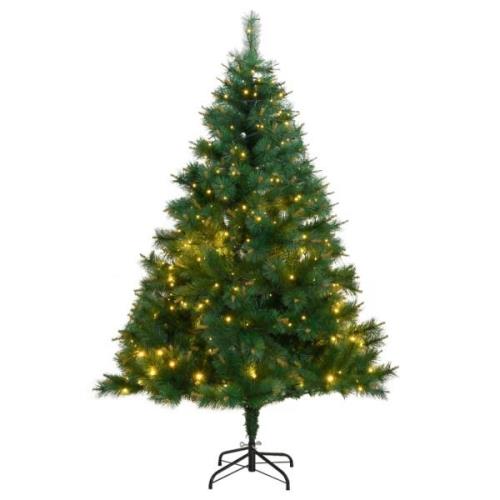 vidaXL Kunstig hengslet juletre 300 LED 180 cm