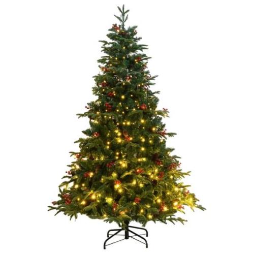 vidaXL Kunstig hengslet juletre 300 LED 240 cm