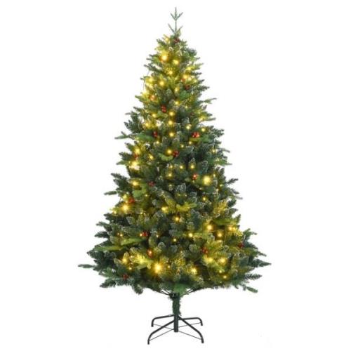 vidaXL Kunstig hengslet juletre 300 LED 180 cm