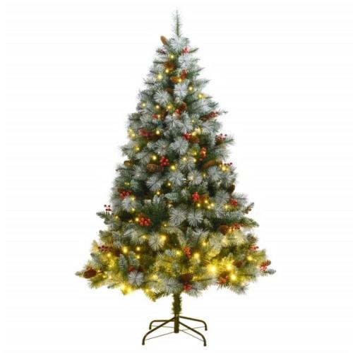 vidaXL Kunstig hengslet juletre 300 LED 240 cm