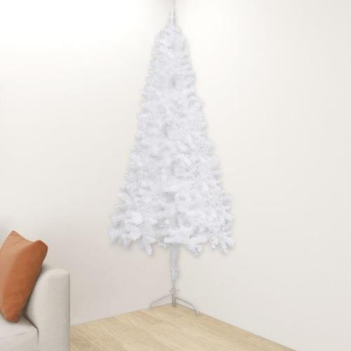 vidaXL Kunstig hjørnejuletre hvit 240 cm PVC