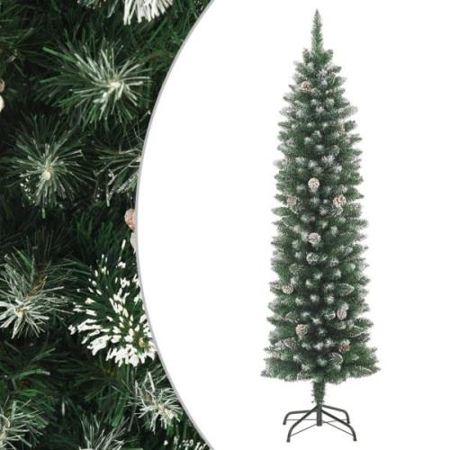 vidaXL Kunstig slankt juletre med stativ 240 cm PVC