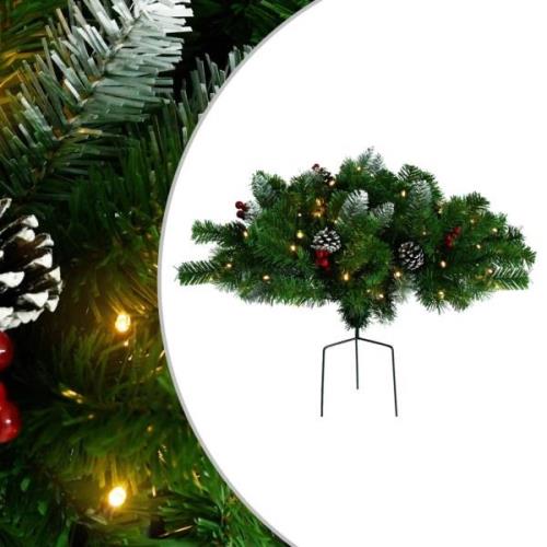 vidaXL Forhåndsbelyst kunstig juletre grønt 40 cm PVC