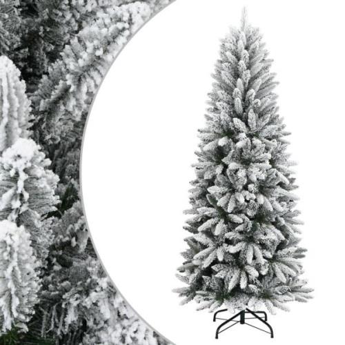 vidaXL Kunstig juletre med flokket snø 180 cm PVC og PE