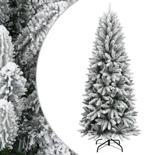 vidaXL Kunstig juletre med flokket snø 240 cm PVC og PE