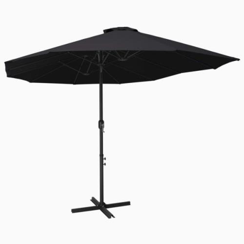 vidaXL Parasol med aluminiumsstang 460x270 cm svart