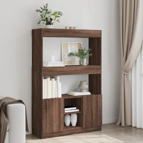 vidaXL Highboard brun eik 92x33x140 cm konstruert tre