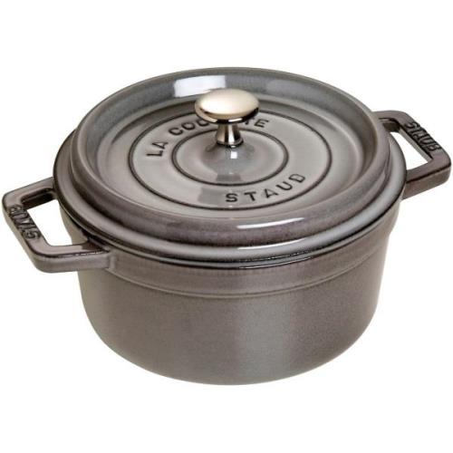 Staub Rund Gryte 22 cm 2,6 liter Grafittgrå