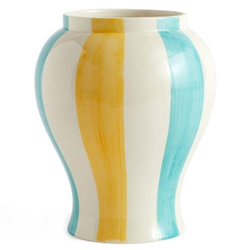 HAY Sobremesa Stripe vase, stor, grønn/gul