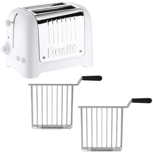 Dualit Lite Brødrister 2 Skiver High Gloss Hvit + Toast-rist