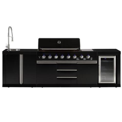 Mustang Gassgrill Black Diamond 6+2 sommerkjøkken, med kjøleskap og va...