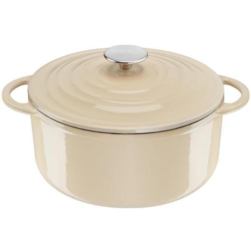 Tefal LOV rund støpejernsgryte 5 liter, beige