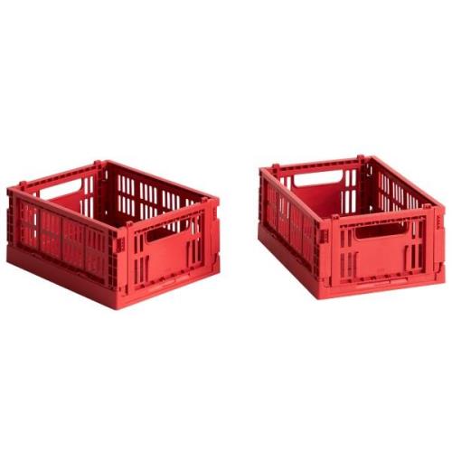 HAY Colour Crate oppbevaringsboks mini red, 2 stk.