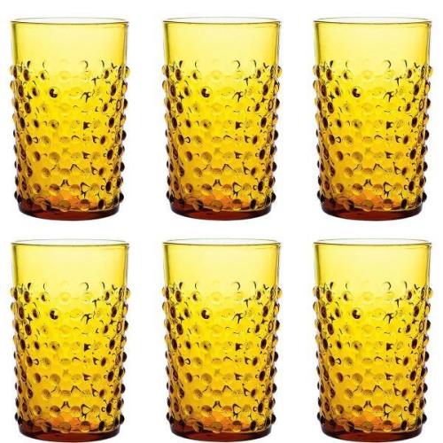 Klimchi - Hobnail glass 20 cl 6 stk amber