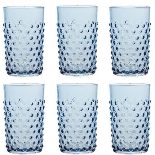 Klimchi - Hobnail glass 20 cl 6 stk underlay blue smoke