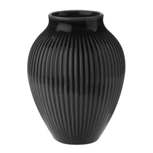 Knabstrup Keramik - Ripple vase 12,5 cm svart