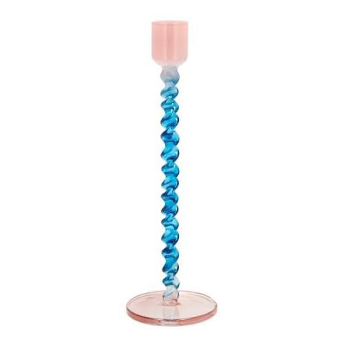 Villa Collection - Styles lysestake glass 7,4x20,3 cm blå/rosa