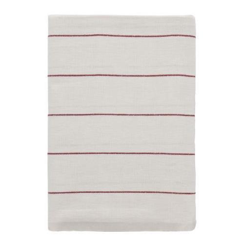 Södahl - Pure Linen duk 140x320 cm offwhite/red