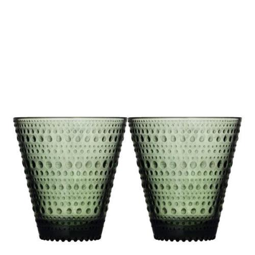 iittala - Kastehelmi glass 30 cl 2 stk furugrønn