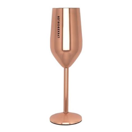 Pictureit - Champagneglass stål LYKKEBOBLER 23 cl roségull