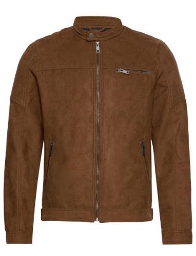 Jjerocky Jacket Noos Skinnjakke Skinnjakke Brown Jack & J S