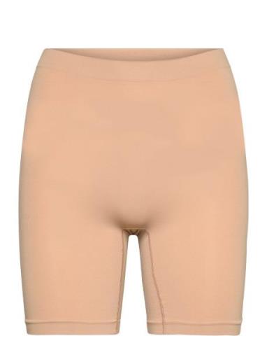 Brief Seamless Biker High Lingerie Shapewear Bottoms Beige Lindex