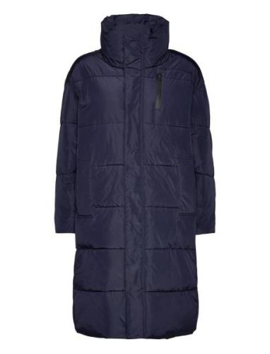 Hazekb Long Jacket Fôret Kåpe Navy Karen By Simonsen