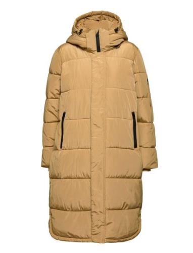 Hazekb Puffer Jacket Fôret Kåpe Yellow Karen By Simonsen