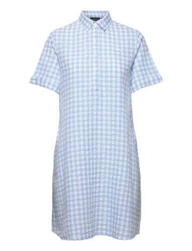 Hailey Cotton Seersucker Nightshirt Nattkjole Blue Lexington Home