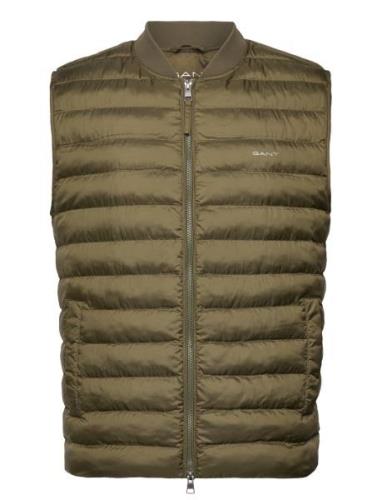 Light Padded Bomber Vest Vest Khaki Green GANT