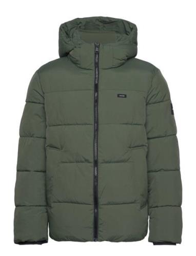 Crinkle Nylon Quilt Jacket Fôret Jakke Green Calvin Klein